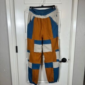 Free People Movement Patch‎ It Up Jogger Pants Blue Orange Beige Womens